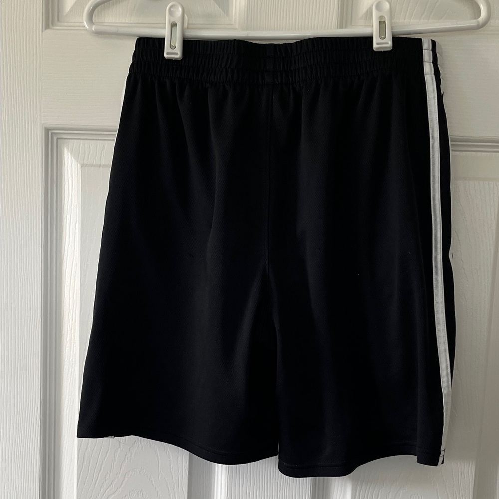 adidas Black Shorts with White Three-Stripes - Picture 2 of 2